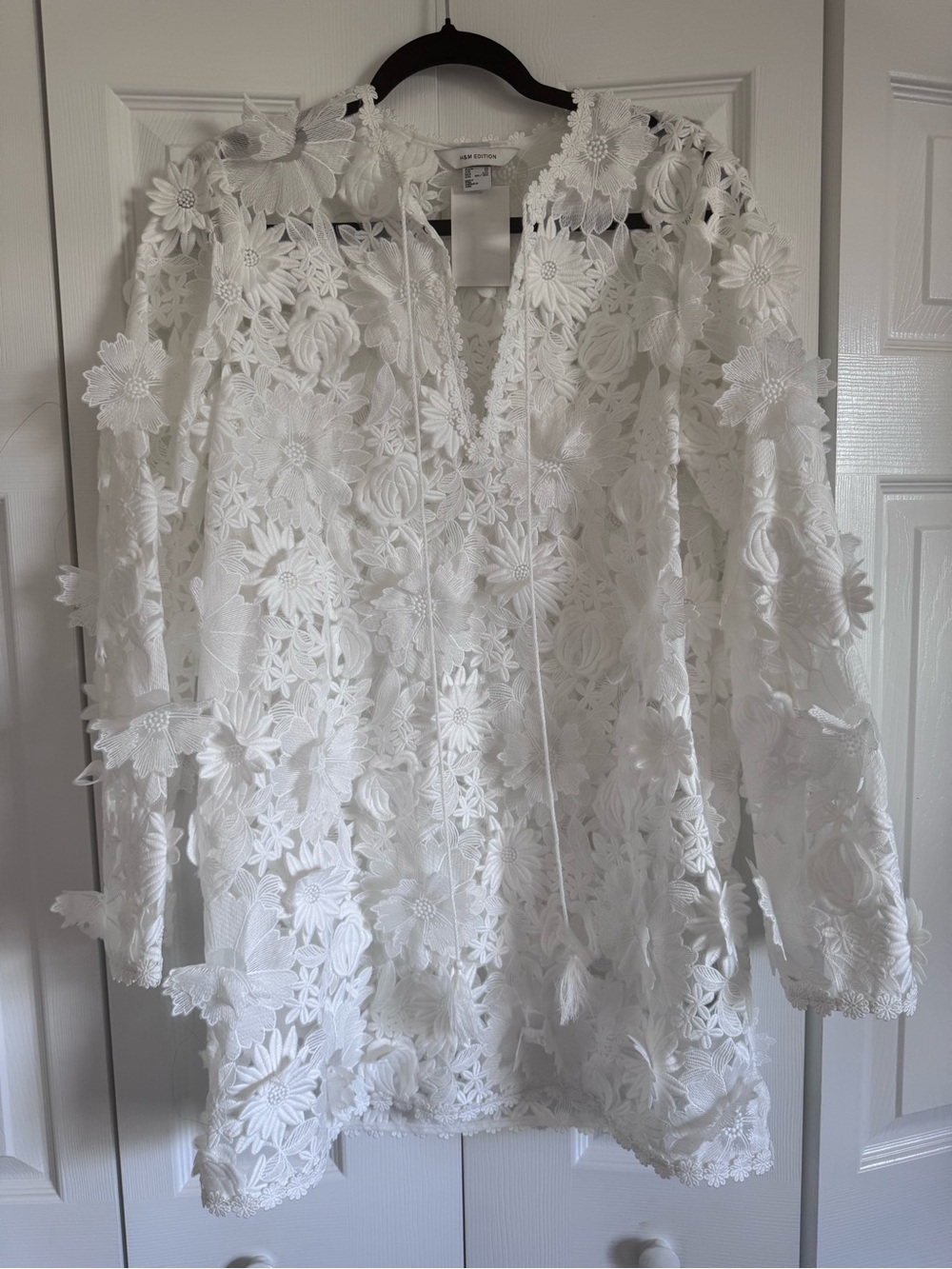 H&M Edition White Floral Appliquéd Dress - Picture 3 of 5